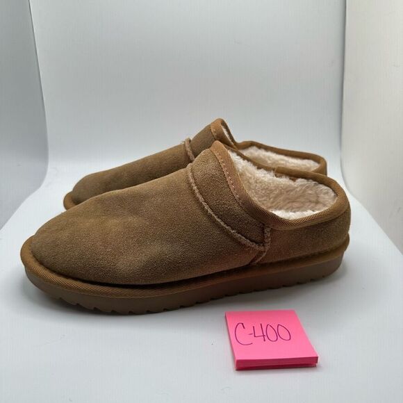CUSHIONAIRE Women's Faux Shearling Genuine Suede cozy mule slippers +Memory Foam - Picture 3 of 7